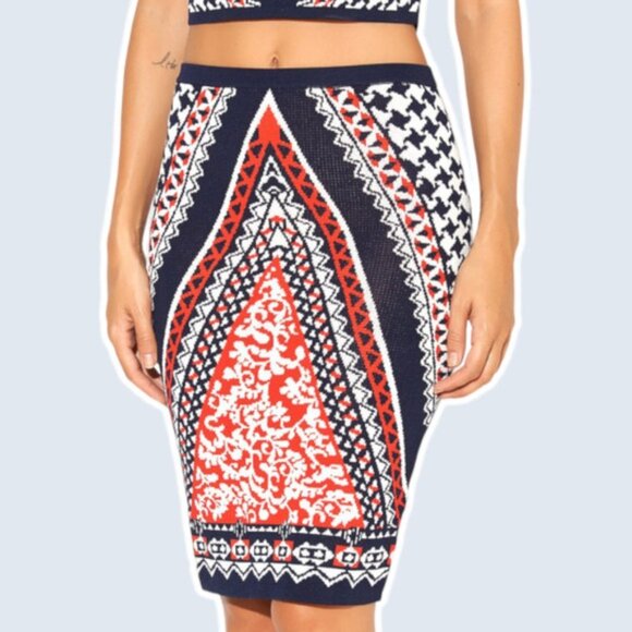 JEALOUS TOMATO Anthropologie Printed Pencil Skirt Sz Small Stretch - Picture 1 of 5